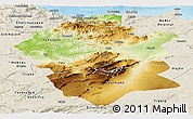 Physical Panoramic Map of Centre Nord, shaded relief outside