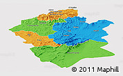 Political Panoramic Map of Centre Nord, cropped outside