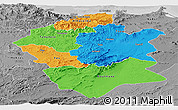 Political Panoramic Map of Centre Nord, desaturated