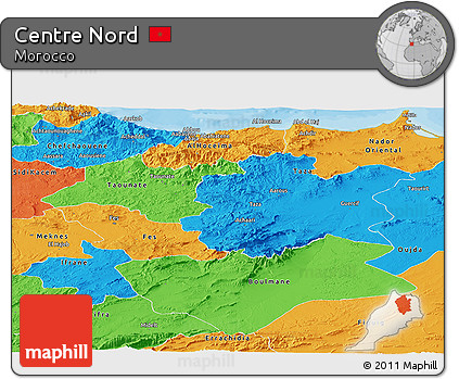 Political Panoramic Map of Centre Nord