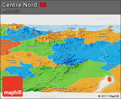 Political Panoramic Map of Centre Nord