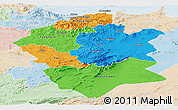 Political Panoramic Map of Centre Nord, lighten