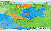 Political Panoramic Map of Centre Nord, political shades outside