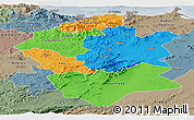 Political Panoramic Map of Centre Nord, semi-desaturated