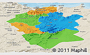 Political Panoramic Map of Centre Nord, shaded relief outside