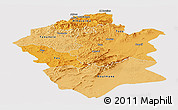 Political Shades Panoramic Map of Centre Nord, cropped outside