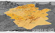 Political Shades Panoramic Map of Centre Nord, darken, desaturated