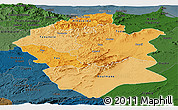 Political Shades Panoramic Map of Centre Nord, darken