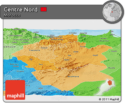 Political Shades Panoramic Map of Centre Nord