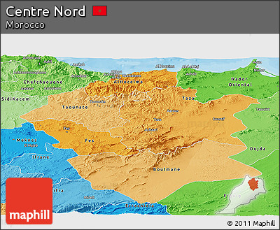 Political Shades Panoramic Map of Centre Nord