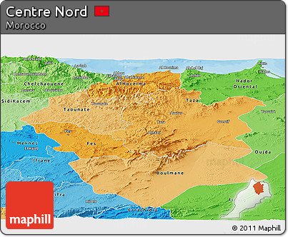 Political Shades Panoramic Map of Centre Nord