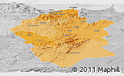 Political Shades Panoramic Map of Centre Nord, lighten, desaturated