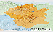 Political Shades Panoramic Map of Centre Nord, lighten