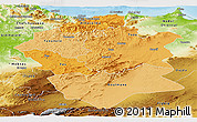 Political Shades Panoramic Map of Centre Nord, physical outside