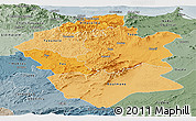 Political Shades Panoramic Map of Centre Nord, semi-desaturated