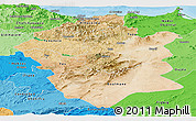 Satellite Panoramic Map of Centre Nord, political shades outside