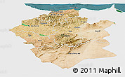 Satellite Panoramic Map of Centre Nord, single color outside