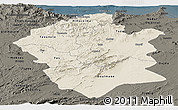 Shaded Relief Panoramic Map of Centre Nord, darken