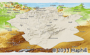 Shaded Relief Panoramic Map of Centre Nord, physical outside