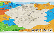 Shaded Relief Panoramic Map of Centre Nord, political outside