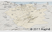 Shaded Relief Panoramic Map of Centre Nord, semi-desaturated