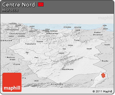 Silver Style Panoramic Map of Centre Nord