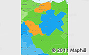 Political Simple Map of Centre Nord, political shades outside