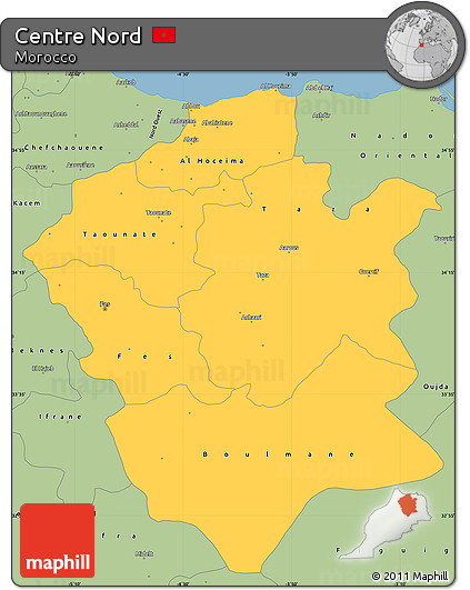 Savanna Style Simple Map of Centre Nord