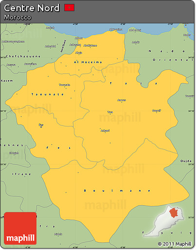 Savanna Style Simple Map of Centre Nord