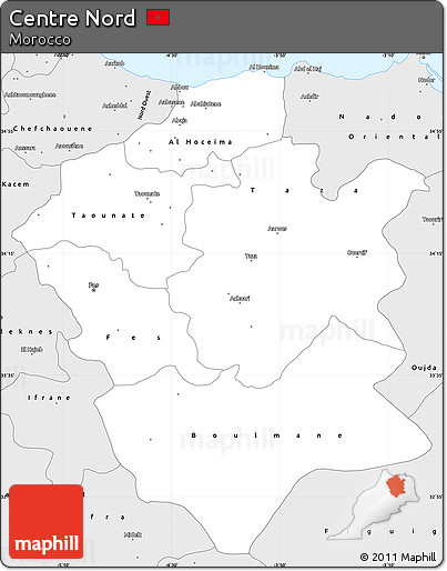 Silver Style Simple Map of Centre Nord