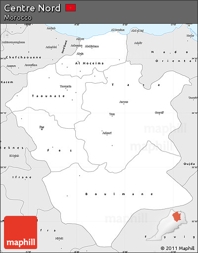 Silver Style Simple Map of Centre Nord