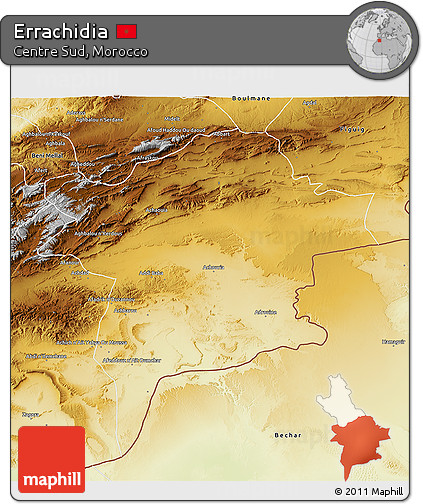 Physical 3D Map of Errachidia