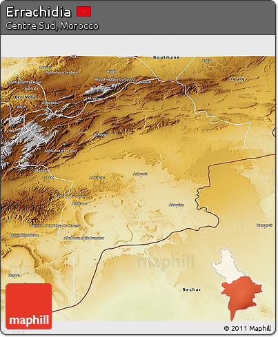 Physical 3D Map of Errachidia