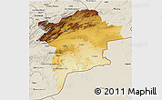 Physical 3D Map of Errachidia, shaded relief outside