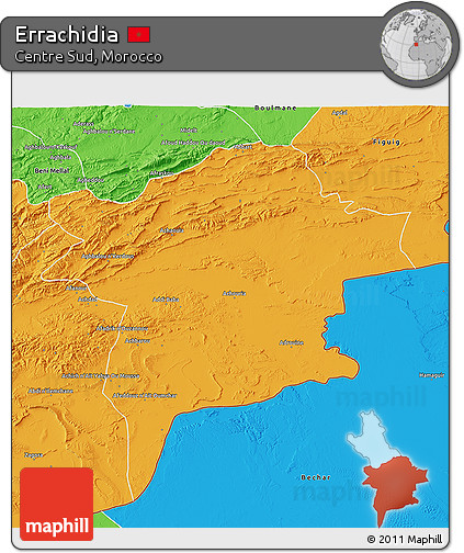 Political 3D Map of Errachidia