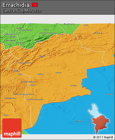 Political 3D Map of Errachidia