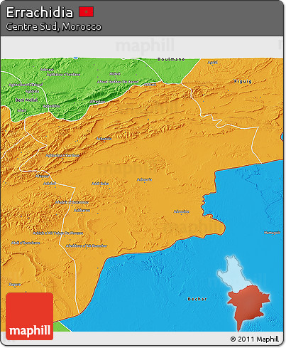 Political 3D Map of Errachidia