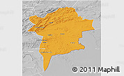 Political 3D Map of Errachidia, lighten, desaturated