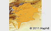 Political 3D Map of Errachidia, physical outside