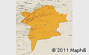 Political 3D Map of Errachidia, shaded relief outside