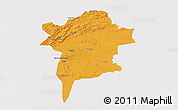 Political 3D Map of Errachidia, single color outside