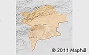Satellite 3D Map of Errachidia, lighten, desaturated