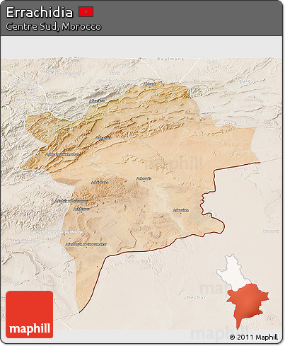 Satellite 3D Map of Errachidia, lighten