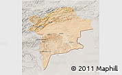 Satellite 3D Map of Errachidia, lighten, semi-desaturated