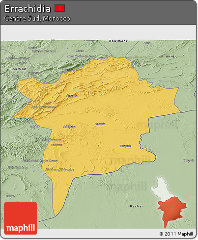 Savanna Style 3D Map of Errachidia