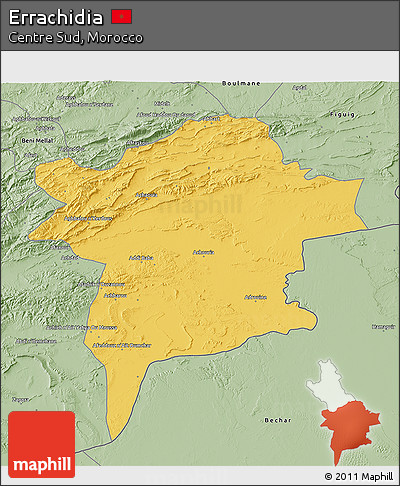 Savanna Style 3D Map of Errachidia