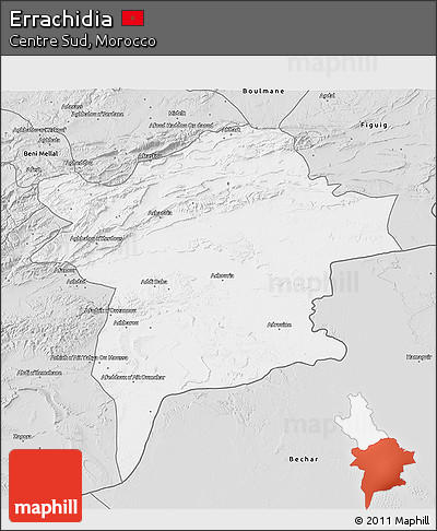 Silver Style 3D Map of Errachidia