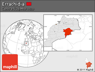 Blank Location Map of Errachidia, highlighted country
