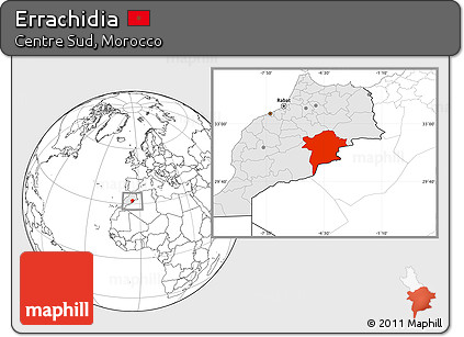 Blank Location Map of Errachidia, highlighted country