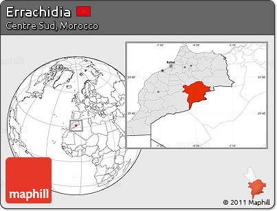Blank Location Map of Errachidia, highlighted country